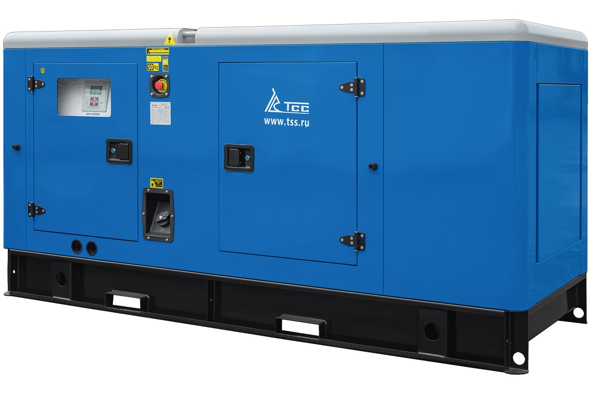 Дизельный генератор ТСС АД-64C-Т400-1РКМ9 в шумозащитном кожухе — изображение
